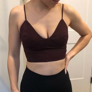 Aritiza Wilfred maroon crop top